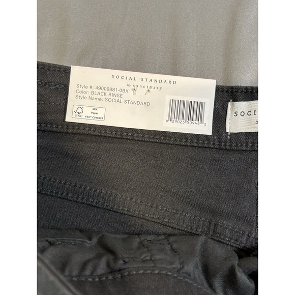 Social‎ Standard Women's Pants 14 High Rise Crop Straight Denim Jeans Black - Picture 11 of 14